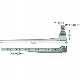 Rutulinė jungtis su john deere pjovimo strypo galvute