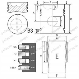 Oe95mm claas renault fendt variklio remonto komplektas