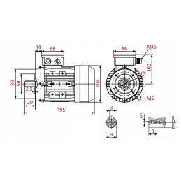 Elektros variklis 0 12kw 230 400v 1360rpm 3 fazis