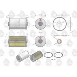 Kuro filtro įdėklas kwp010x c 330 c 360 c385 ursus