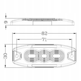La20073 gintaro spalvos įspėjamoji lemputė 3 šviesos diodai