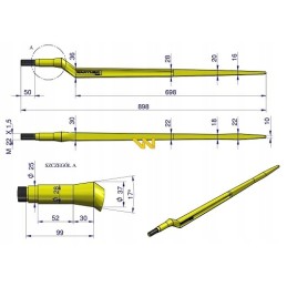 Krautuvas išlenktas l 880mm Warynski