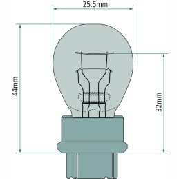 Sferinė lemputė t25 p27 7 w 12 v w2 5x16q granitas