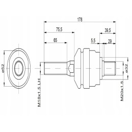 Vairo jungtis 178mm m18x1 5l m20x1 5 049