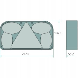Stačiakampis galinis dešinysis kombinuotas žibintas