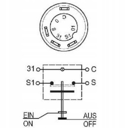 Kardaninio veleno aktyvavimo jungiklio mygtukas, 4 kontaktai