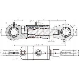 Hidraulinio cilindro stūmoklio eiga 250 2 str l 482mm