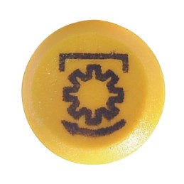 Kardaninio veleno mygtuko jungiklis, apvalus, geltonas