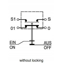 Kardaninio veleno mygtuko jungiklis, apvalus, geltonas