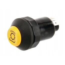 Kardaninio veleno mygtuko jungiklis, apvalus, geltonas