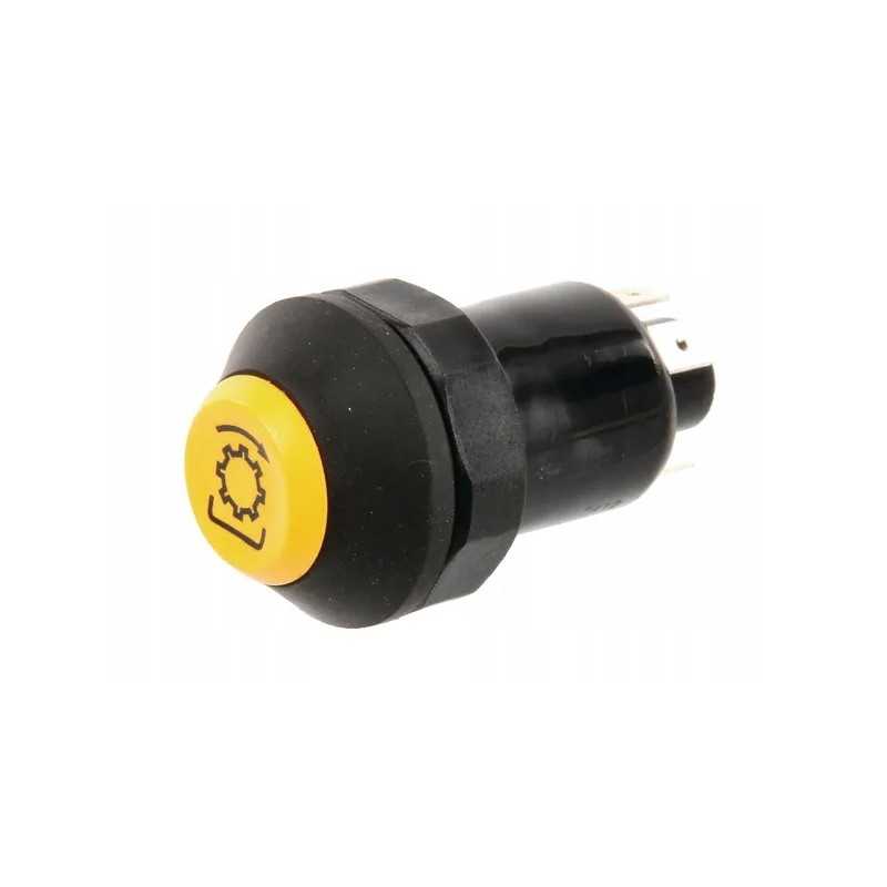 Kardaninio veleno mygtuko jungiklis, apvalus, geltonas