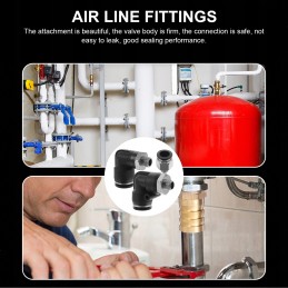 Pneumatinės kombinuotos alkūnės 1 8 jungtys pneumatinėms žarnoms