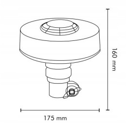 Įspėjamoji lemputė UFO gaidys LED 12 24v kaištis