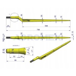 Universalus priekinis krautuvas 800mm Warynski