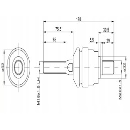 Vairo jungtis 178mm m18x1 5l m20x1 5 049
