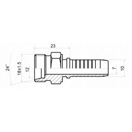 Tiesi ląstelių spaustukas M18x15 DN10 kabeliui, 10 vnt