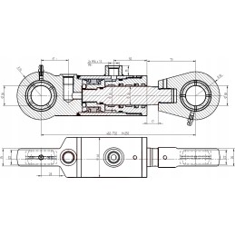 Hidraulinio cilindro eigos 250 mm griebtuvas