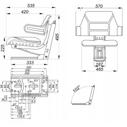 Ursus Zetor MF John Deere minkšta sėdynė