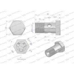 Metrinis perpildymo kilpinis varžtas m16x1 5 Warynsk