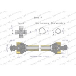 Šarnyrinis ir teleskopinis velenas 860 1250mm 210nm z21