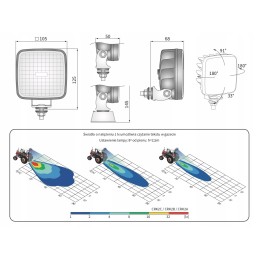 Wesem LED darbo lempa 22w 1600lm 105x105x50mm