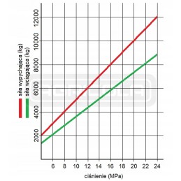 Hidraulinė stūmoklio pavara 80 45 taktų 500mm l 840 hidrolideris