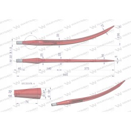 680 mm apvalus priekinis krautuvas