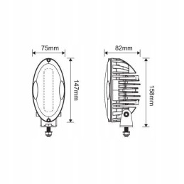 Halogeninė LED darbo lempa 30w 2400lm ovalus kramp