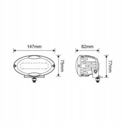 Halogeninė LED darbo lempa 30w 2400lm ovalus kramp