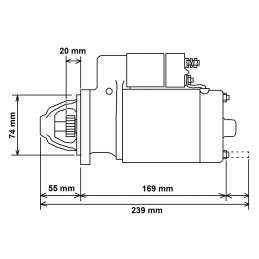 Perkins variklio starteris 1850866 12v 2 0kw hc