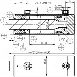 Hidraulinis cilindras smtg 70x40 taktų 150 2 vnt 8204080ne