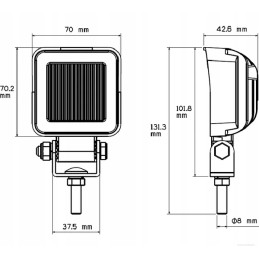 LED darbo lempa 8w 600lm išsklaidyta šviesa