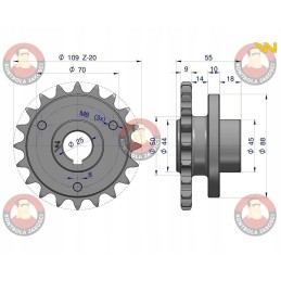 Grandininis ratas grūdintas 20 5 8 fi 25 Bison Warynski