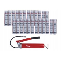 Aukšto slėgio tepalo pistoletas su 24x tepalo kasetėmis