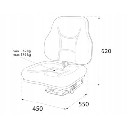 Sėdynė traktoriui ir vežimėliui, audinys c 330 c 360