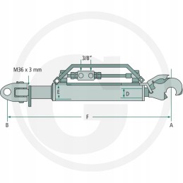 Hidraulinė jungtis cat 3 3 666 906mm cbm 3phgca7