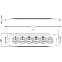 Gintaro spalvos įspėjamoji lemputė 6 LED LA20076