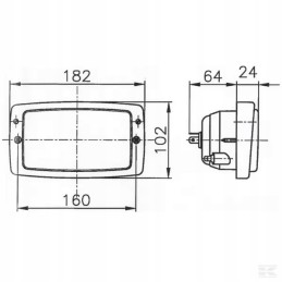Stačiakampis halogeninis reflektorius 12 24v