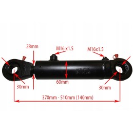 Galingas hidraulinis cilindras, stūmoklis 50x28, eiga 140