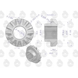 Mf3 mf4 ursus diferencialinės pavaros žiedinė pavara