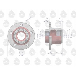 Priekinio rato stebulė 5 skylės c330 c360 ursus