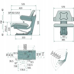 Sėdimasis fotelis su porankiais Ursus Zetor Mf