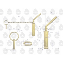 Viršutinis prikabinimo kaištis ilgas 3027005m91 c330 ursus