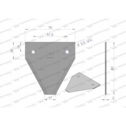 Derliaus nuėmimo peilis 80x76x2mm Claas Warynski