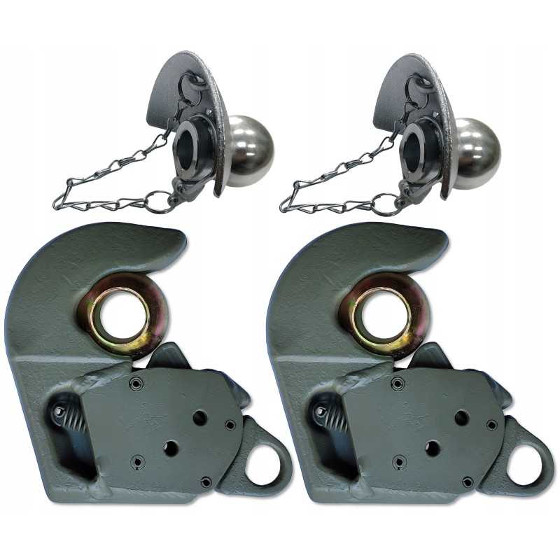 2x kabliukai suvirinimui su rutuliais prie pat apatinių keltuvų