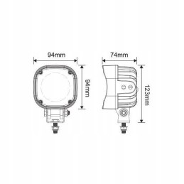 Halogeninė LED darbo lempa 25w 3000lm kvadratinis krampas