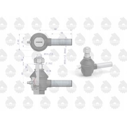 Kairysis šarnyras su veržle 953519 c330 originalus Ursus