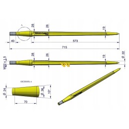 Tiesus krautuvas l 710 mm Waryn apvalus
