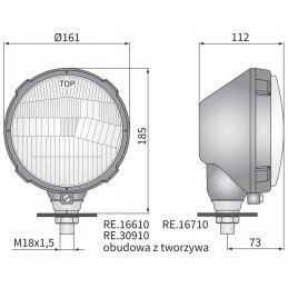 Traktoriaus stovimas priekinis žibintas R2 su zetor kabeliu