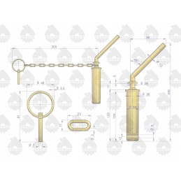 Viršutinis prikabinimo kaištis c 330 originalus Ursus